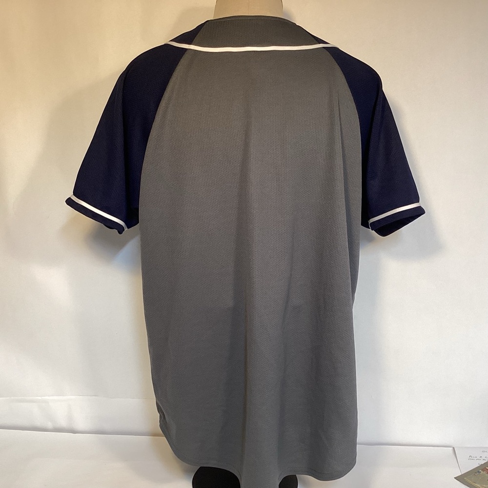 New York Yankees Gray and Blue Baseball Jersey Mens size Large by Dynasty - Picture 5 of 12